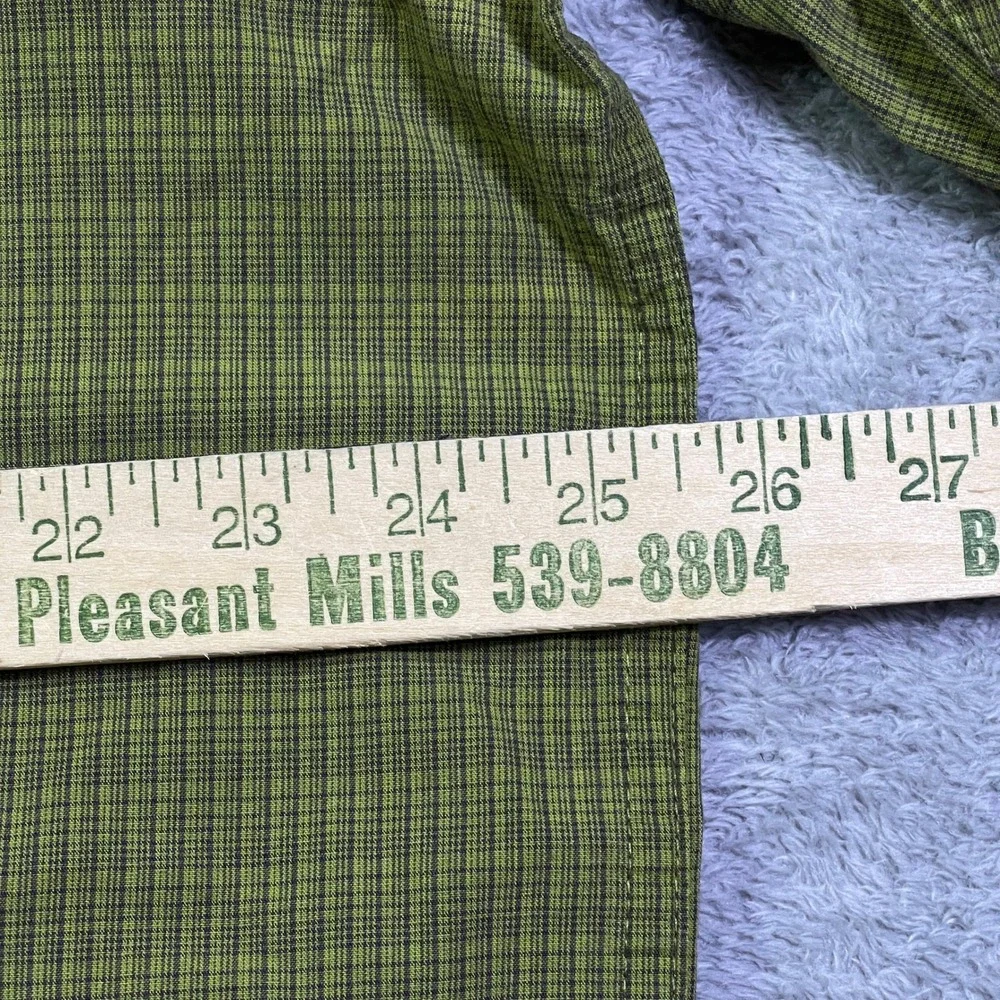 The North Face Mens Long Sleeve‎ Button Up Shirt Green Plaid XXLT XX Large Tall